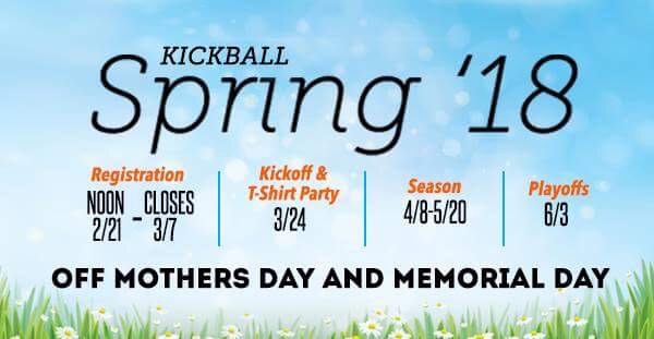 Kickball Spring 2018 Dates