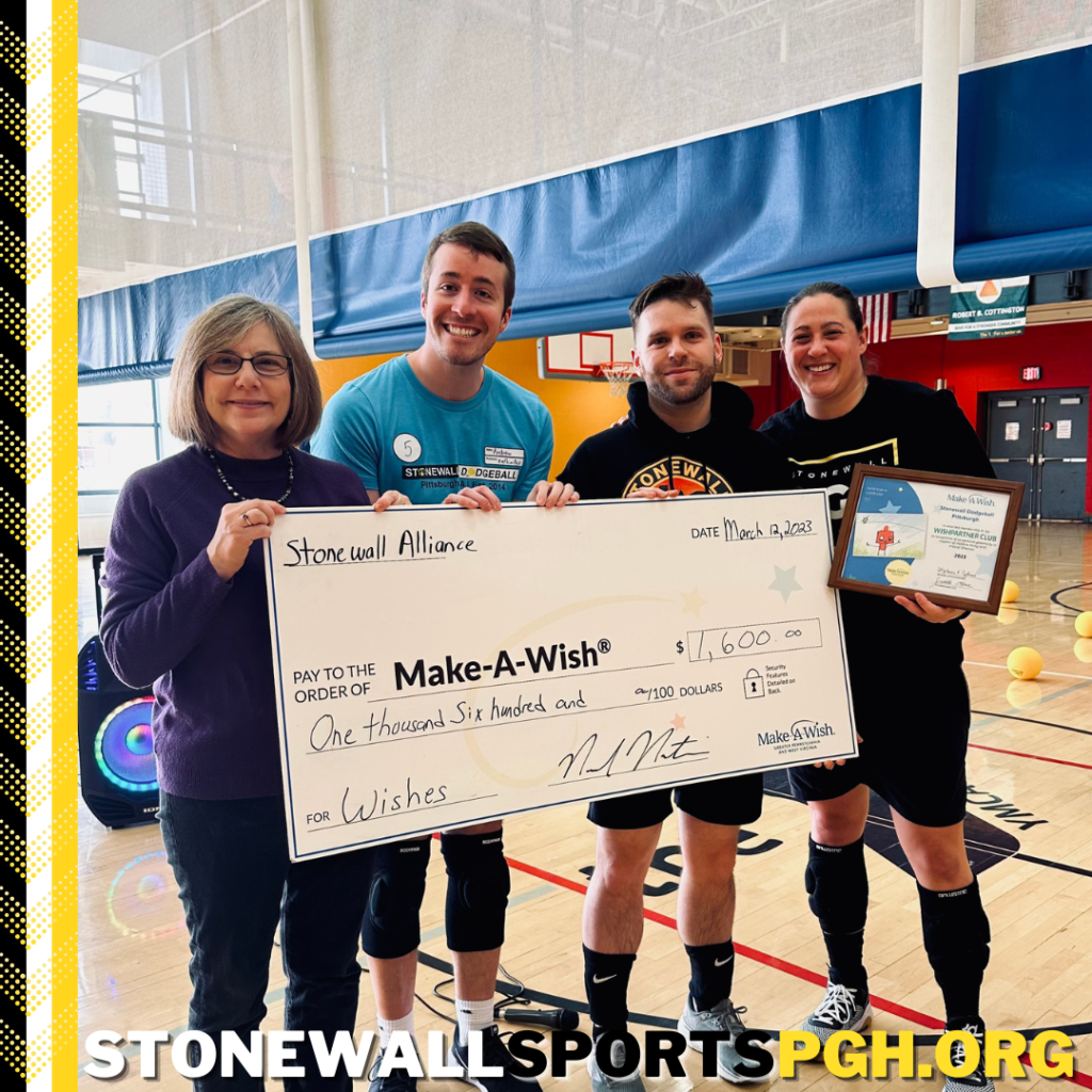 Stonewall Pittsburgh Dodgeball Donation To Make-A-Wish Foundation