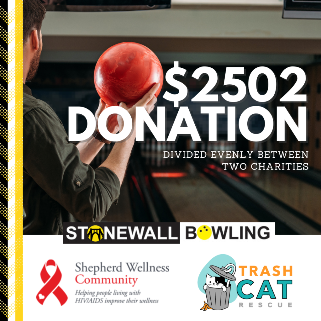 Stonewall Bowling makes $2502 donation to conclude the summer 2023 session.